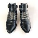 All Saints Yannis Black Leather Mule Ankle Strap Buckle Boots Bootie Size 37 Photo 3