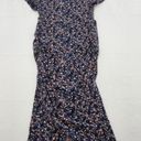 Isabel Maternity  Size Small Short Sleeve T-Shirt Blue Mini Floral Midi Dress Photo 3