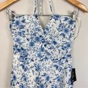 Lulus NEW  Stunning Shine White Blue Floral Print Halter Mini Dress XS NWT Photo 8