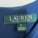 Ralph Lauren Lauren by  Women's Blue Ruched Jersey Dress Size 14 Photo 9