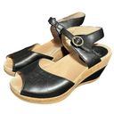 Dansko Charlotte Leather Black Cork Wedge Sandals EU 36 US 5.5-6 Photo 0