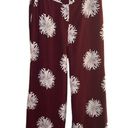 Ann Taylor  Wide Leg Pants Maroon and White Floral Size 10 Photo 0