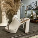 Bamboo White Platform Heels Photo 0