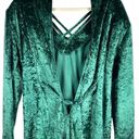 VTG Crushed Velvet Maxi Dress Sz 12 Emerald Green V Photo 8