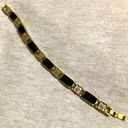 Unique Vintage  gold-tone bracelet with black and silver design Photo 0