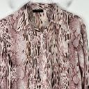 T Tahari NWT  Snakeskin Print Long Sleeve Semi-Sheer Buttondown Top Size Small S Photo 1