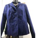 Talbots  Women’s 8 Blue Velvet Single Breasted Blazer Long Sleeve Lapel Collar Photo 1