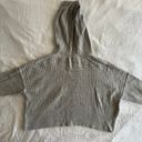 Aerie OFFLINE Grey Ribbed Cropped Sweater Hoodie Photo 3