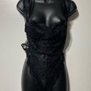 Frederick's of Hollywood  Black Lace Bustier Cami Bodysuit Size Medium Photo 0