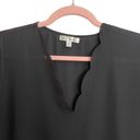 Nine Britton  Frenkel Black Scalloped Blouse Photo 3