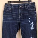 White House | Black Market  Women’s Distressed Dark Wash Crop Leg Denim Jeans Photo 1