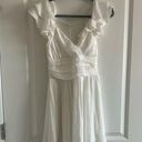 Angel Biba  Pleated Ruffle Sleeveless White Lined Dress Photo 0