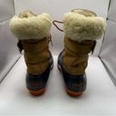  Women's 7M Top-Sider Sperry Shearwater Tan Navy Leather Rubber Duck boot Photo 1