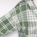 Aerie Oversized Hooded Sweatshirt Green White Plaid Size Medium Photo 6