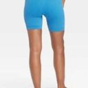 JoyLab Women's High-Rise Ribbed Seamless Bike Shorts 6" -  Blue S - NWT Photo 1