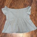 Torrid Women’s NWT Plus Size Gray Textured Off the shoulder Peplum Top Photo 1