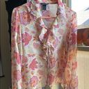 Vtg y2k international silk floral blouse Multi Size M Photo 10