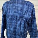 Lavon  Y2K Full Zip Jacket Nylon Medium Vintage 90s Geometric Blue Windbreaker Photo 9