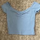 American Eagle Outfitters Baby Blue Crop Top Photo 0