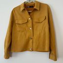 ZARA  Gold Yellow Faux Suede Leather Oversized Jacket Size XSmall Photo 3