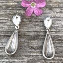 Brighton  Bilbao Mist Tear Drop Silver Hammered Drop Earrings w/Crystals. EUC Photo 1