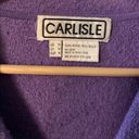 Carlisle Vintage  Sweater Jacket Collared Cardigan purple Black Checked Wool M Photo 4