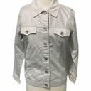 Denim & Co  Denim Denim Jean Jacket Metallic Silver XS Extra Small Photo 6