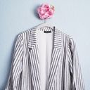 Anthropologie Versona Linen Blend Striped Casual Bellsleeve Blazer Photo 2