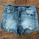 Kancan high waist raw hem cutoff wedgie 29 denim shorts Photo 0