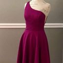 Jovani NEW  SZ 8 FUCHSIA SHIMMER ONE SHOULDER FORMAL COCKTAIL DRESS WITH POCKETS Photo 0