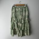 Banana Republic Green Floral Silk Skirt Photo 4