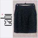 CAbi  #738 Blair Pencil Tweed Skirt Womens 8 Black Career Wool Lined Pockets Photo 1