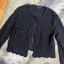 Black Floral Lace Knit Cardigan Photo 1