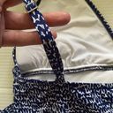 La Blanca  navy print ruched one piece swim suit dress, size 16 Photo 3