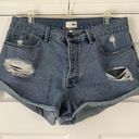 Amuse Society Distressed Medium Wash Jean Shorts Photo 0