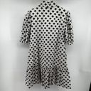 Kate Spade  Block Floral Textured Shirtdress Mini ALine Drop Waist White Black XS Photo 7