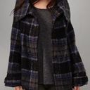 Free People  Bonjour Plaid Wool Coat Tartan Jacket Blue Black Woolen Bohemian XS Photo 1