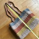 Nine West  Vintage Striped Structured Straw Tote Bag, Tan, Orange, Yellow, Blue Photo 13