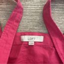 Loft Women’s  Button Down Pink Tank Linen Dress W/ Tie Size 10 Photo 2