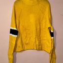 John + Jenn Yellow Varsity Stripe Mock Neck Sweater Size M NWT! Photo 1