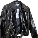 Good American  NWT patent faux leather biker jacket size Small Photo 5