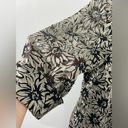 Alex Evenings  Black Cream Floral Jacquard 3/4 Sleeve Wrap Jacket Large/XL Photo 2