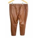 J.Jill  Vegan Faux Leather Leggings Pull On Pants Brown Size Large Petite LP Photo 3