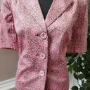 Sigrid Olsen  Women Pink Floral Cotton Half Sleeve 3 Buttons Fitted Blazer Photo 1