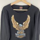 Harley Davidson Vintage 2003 Black Golden Eagle Graphic Crewneck Long Sleeve Top Photo 1