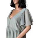 Birdy Grey  Hannah Empire Maternity Dress flutter sleeves Chiffon Sage size XXL Photo 11