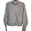 Elizabeth and James  Sweater Women Small Gray Chunky Knit High Mock Neck Casual Photo 0