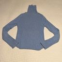 American Eagle  Blue Burnout Yarn Wide Ribbed Turtleneck Sweater Medium Excellent Photo 0