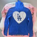 5th & Ocean los angeles la dodgers baseball heart blue zip up hoodie jacket  Photo 6