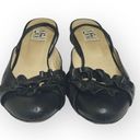 Barney’s New York HTF: Barneys New York Coop ꧁ Slingback Ruffled Leather Ballet Flats ꧂ Black Photo 7